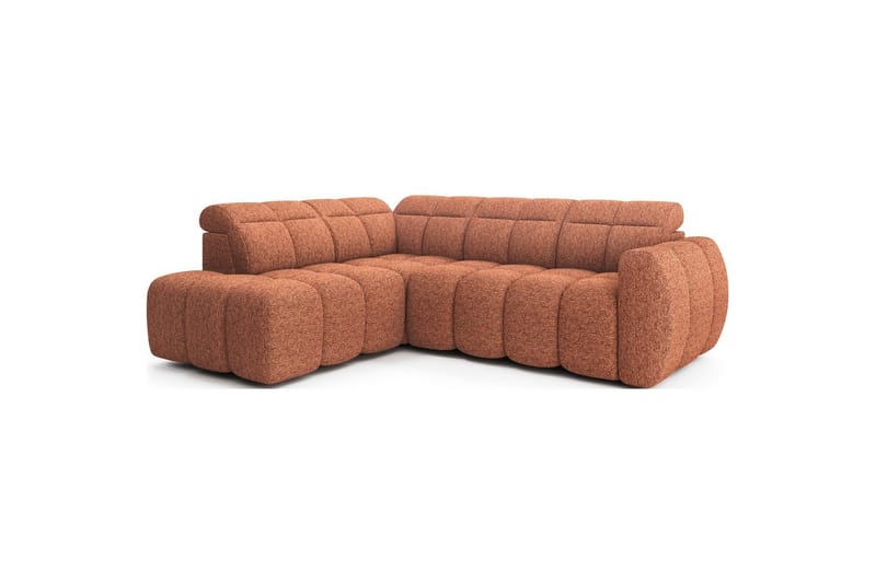 Hörnsoffa Eltap Flconn 258x208x107 cm - Korallin 30, Orange, Vänster - Möbler - Soffa - Bäddsoffa