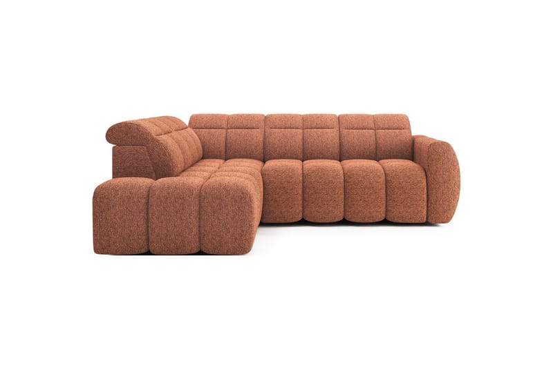 Hörnsoffa Eltap Flconn 258x208x107 cm - Korallin 30, Orange, Vänster - Möbler - Soffa - Bäddsoffa