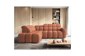 Hörnsoffa Eltap Flconn 258x208x107 cm - Korallin 30, Orange, Vänster - Möbler - Soffa - Bäddsoffa