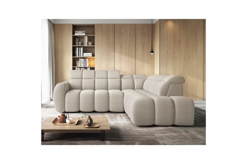 Hörnsoffa Eltap Flconn 258x208x107 cm - Royal 18, Beige, Höger - Möbler - Soffa - Bäddsoffa