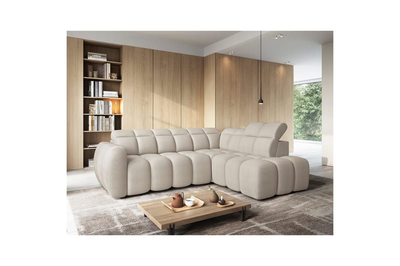 Hörnsoffa Eltap Flconn 258x208x107 cm - Royal 18, Beige, Höger - Möbler - Soffa - Bäddsoffa