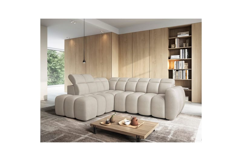 Hörnsoffa Eltap Flconn 258x208x107 cm - Royal 18, Beige, Vänster - Möbler - Soffa - Bäddsoffa