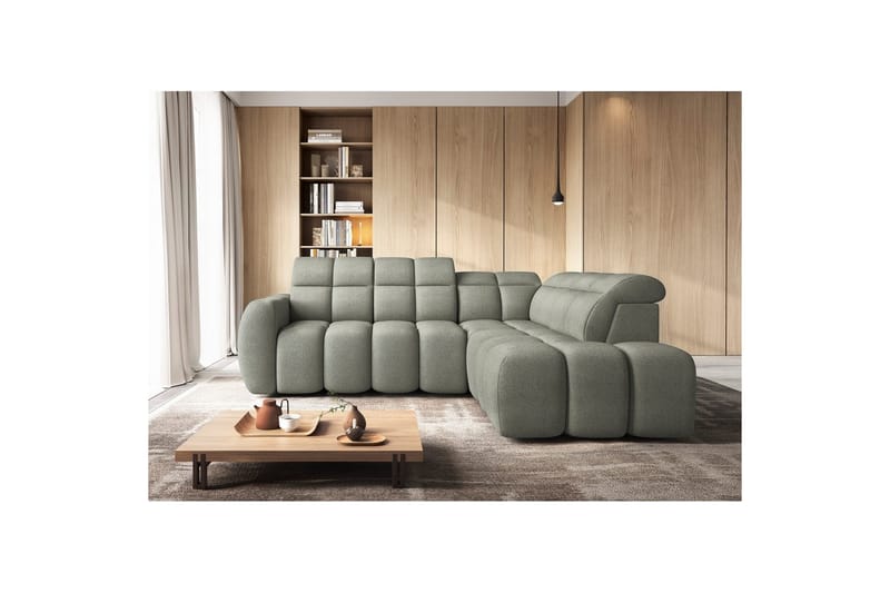 Hörnsoffa Eltap Flconn 258x208x107 cm - Xillar 100, Grön, Höger - Möbler - Soffa - Bäddsoffa