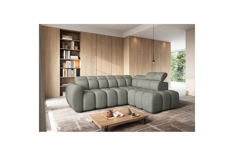 Hörnsoffa Eltap Flconn 258x208x107 cm - Xillar 100, Grön, Höger - Möbler - Soffa - Bäddsoffa