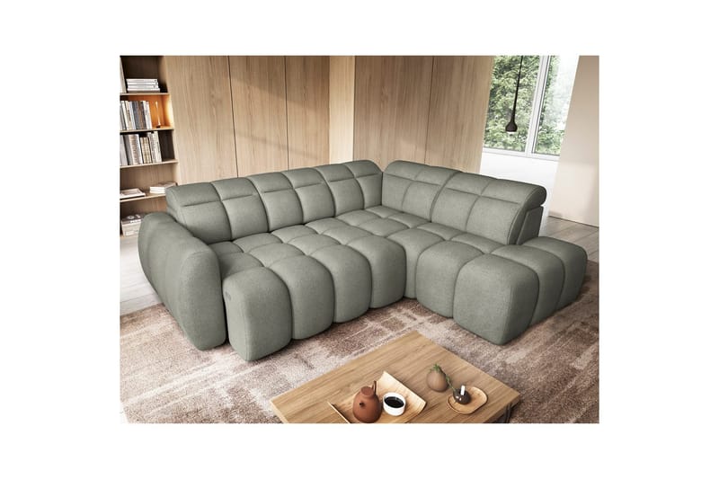 Hörnsoffa Eltap Flconn 258x208x107 cm - Xillar 100, Grön, Höger - Möbler - Soffa - Bäddsoffa