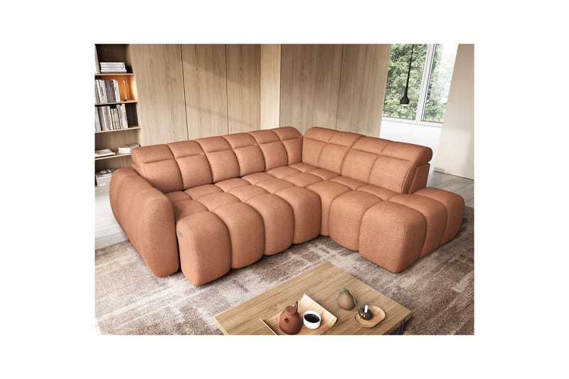 Hörnsoffa Eltap Flconn 258x208x107 cm - Xillar 24, Rosa, Höger - Möbler - Soffa - Bäddsoffa