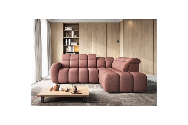 Hörnsoffa Eltap Flconn 258x208x107 cm - Paolli 24, Rosa, Höger - Möbler - Soffa - Bäddsoffa