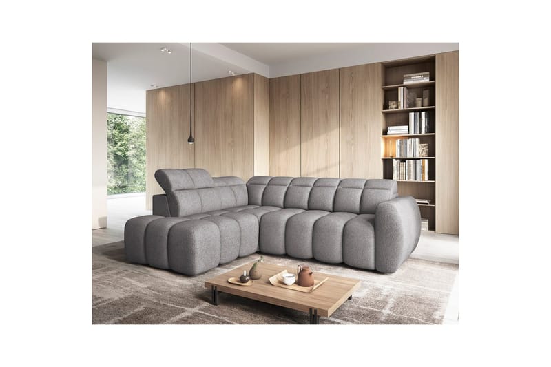 Hörnsoffa Eltap Flconn 258x208x107 cm - Paolli 04, Grå, Vänster - Möbler - Soffa - Bäddsoffa