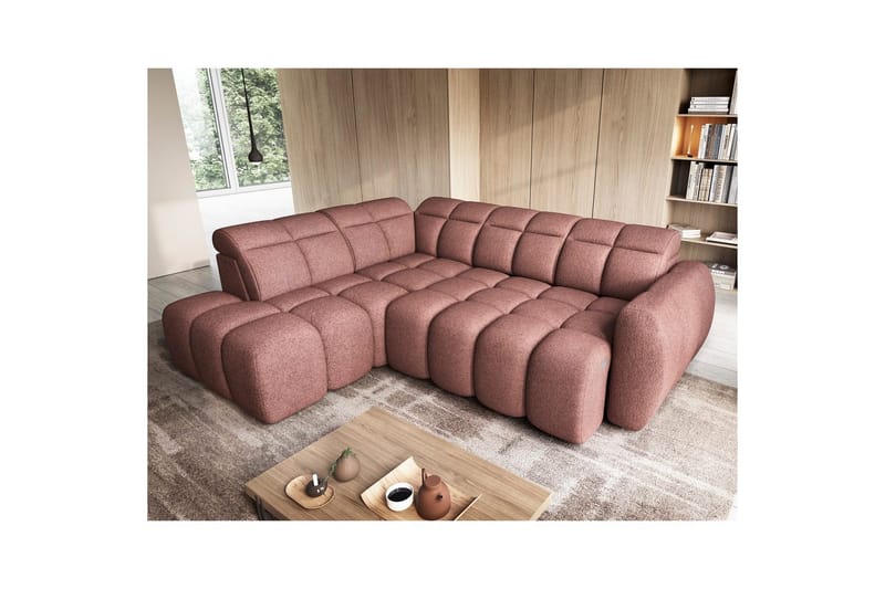 Hörnsoffa Eltap Flconn 258x208x107 cm - Paolli 24, Rosa, Vänster - Möbler - Soffa - Bäddsoffa