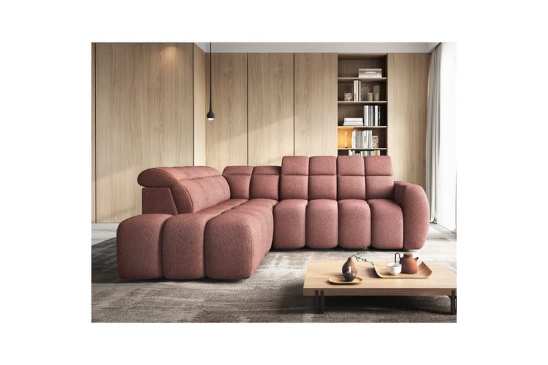Hörnsoffa Eltap Flconn 258x208x107 cm - Paolli 24, Rosa, Vänster - Möbler - Soffa - Bäddsoffa