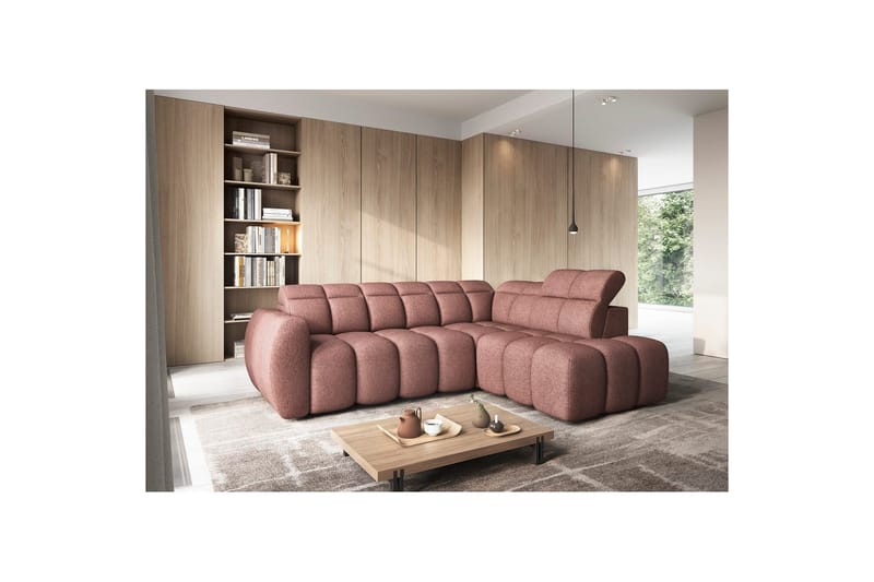 Hörnsoffa Eltap Flconn 258x208x107 cm - Paolli 24, Rosa, Höger - Möbler - Soffa - Bäddsoffa
