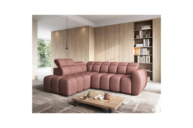 Hörnsoffa Eltap Flconn 258x208x107 cm - Paolli 24, Rosa, Vänster - Möbler - Soffa - Bäddsoffa