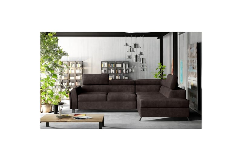 Hörnsoffa Eltap Kairos 265x200x92 cm - Dora 28, Mörkbrun, Höger - Möbler - Soffa - Bäddsoffa