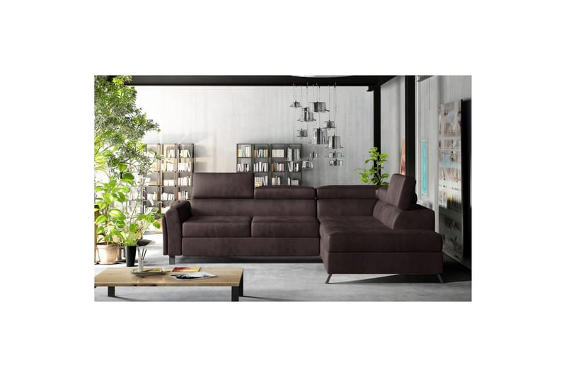 Hörnsoffa Eltap Kairos 265x200x92 cm - Mat Velvet 29, Brun, Höger - Möbler - Soffa - Bäddsoffa