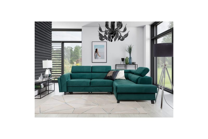 Hörnsoffa Eltap Kairos 265x200x92 cm - Monolit 37, Grön, Höger - Möbler - Soffa - Bäddsoffa
