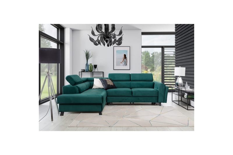 Hörnsoffa Eltap Kairos 265x200x92 cm - Monolit 37, Grön, Vänster - Möbler - Soffa - Bäddsoffa