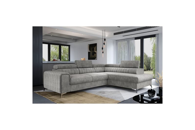 Hörnsoffa Eltap Laurence 278x205x92 cm - Dora 90, Grå, Höger - Möbler - Soffa - Bäddsoffa