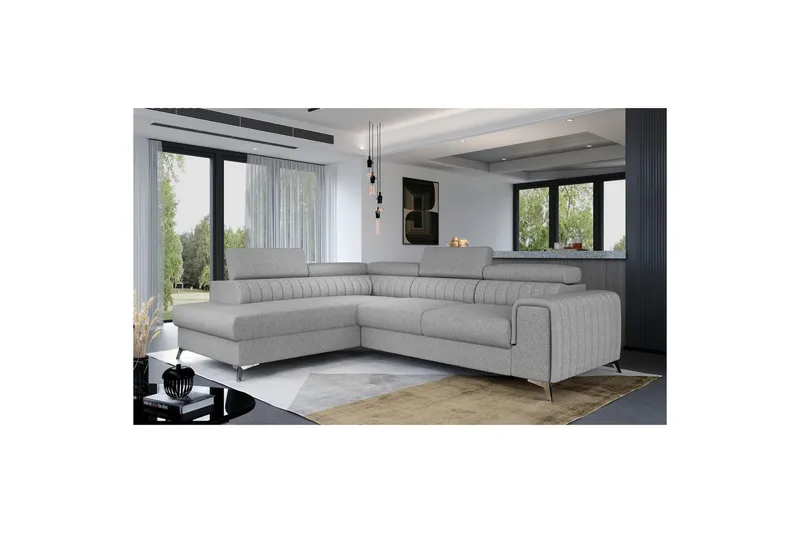 Hörnsoffa Eltap Laurence 278x205x92 cm - Grande 81, Grå, Vänster - Möbler - Soffa - Bäddsoffa