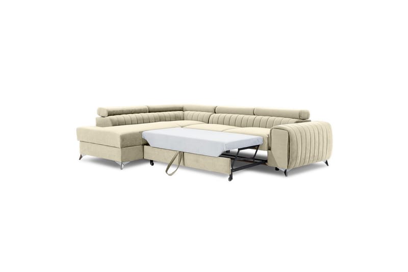 Hörnsoffa Eltap Laurence 278x205x92 cm - Monolith 04, Ljus Beige, Vänster - Möbler - Soffa - Bäddsoffa