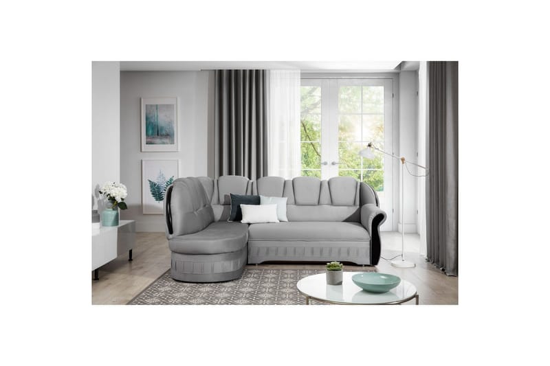 Hörnsoffa Eltap Lord 243x180x112 cm - Monolit 84, Ljusgrå, Vänster - Möbler - Soffa - Bäddsoffa