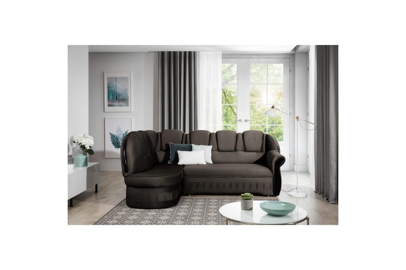 Hörnsoffa Eltap Lord 243x180x112 cm, Monolith 29, Mörk Brun, Vänster