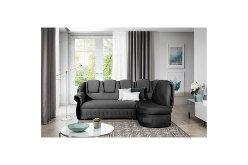 Hörnsoffa Eltap Lord 243x180x112 cm, Nube 6, Mörkgrå, Höger