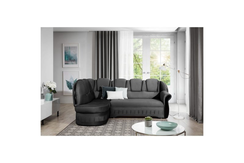 Hörnsoffa Eltap Lord 243x180x112 cm, Nube 6, Mörkgrå, Vänster