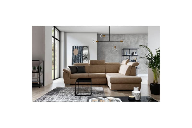 Hörnsoffa Eltap Loreto 260x210x102 cm - Dora 21, Beige, Höger - Möbler - Soffa - Bäddsoffa