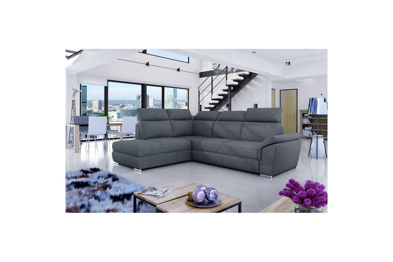 Hörnsoffa Eltap Loreto 260x210x102 cm - Inari 96, Mörkgrå, Vänster - Möbler - Soffa - Bäddsoffa