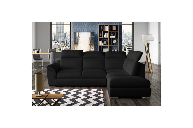 Hörnsoffa Eltap Loreto 260x210x102 cm - Mat Velvet 99, Blå, Höger - Möbler - Soffa - Bäddsoffa