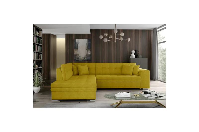 Hörnsoffa Eltap Pieretta 260x207x78 cm - Omega 68, Gul, Vänster - Möbler - Soffa - Bäddsoffa