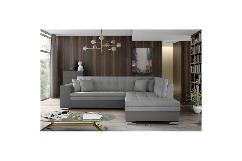 Hörnsoffa Eltap Pieretta 260x207x78 cm - Sawana 21, Soft 29, Grå, Höger - Möbler - Soffa - Bäddsoffa