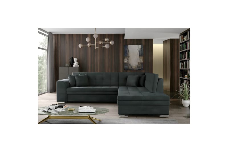 Hörnsoffa Eltap Pieretta 260x207x78 cm - Monolith 97, Mörkgrå, Höger - Möbler - Soffa - Bäddsoffa