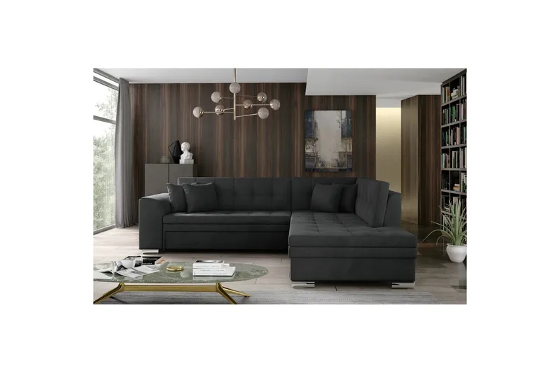 Hörnsoffa Eltap Pieretta 260x207x78 cm - Paros 06, Grå, Höger - Möbler - Soffa - Bäddsoffa