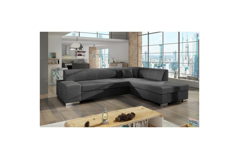 Hörnsoffa Eltap Porto 278x217x74 cm - Sawana 05, Grå, Höger - Möbler - Soffa - Bäddsoffa