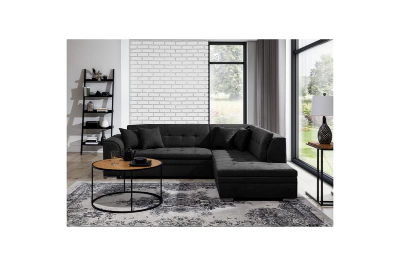 Hörnsoffa Eltap Pieretta 260x207x78 cm - Poco 10, Svart, Höger - Möbler - Soffa - Bäddsoffa
