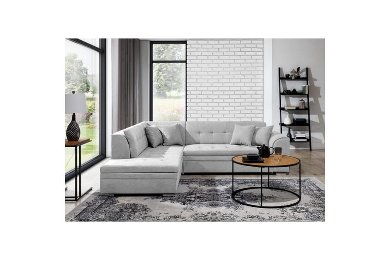 Hörnsoffa Eltap Pieretta 260x207x78 cm - Poco 3, Ljusgrå, Vänster - Möbler - Soffa - Bäddsoffa