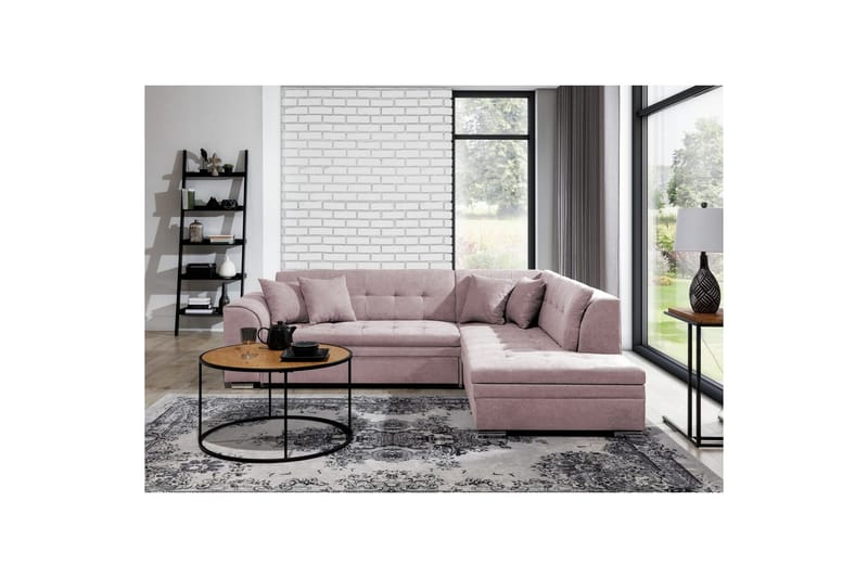 Hörnsoffa Eltap Pieretta 260x207x78 cm - Soro 61, Rosa, Höger - Möbler - Soffa - Bäddsoffa