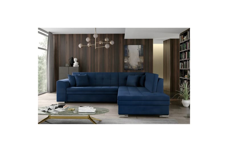 Hörnsoffa Eltap Pieretta 260x207x78 cm - Monolith 77, Blå, Höger - Möbler - Soffa - Bäddsoffa