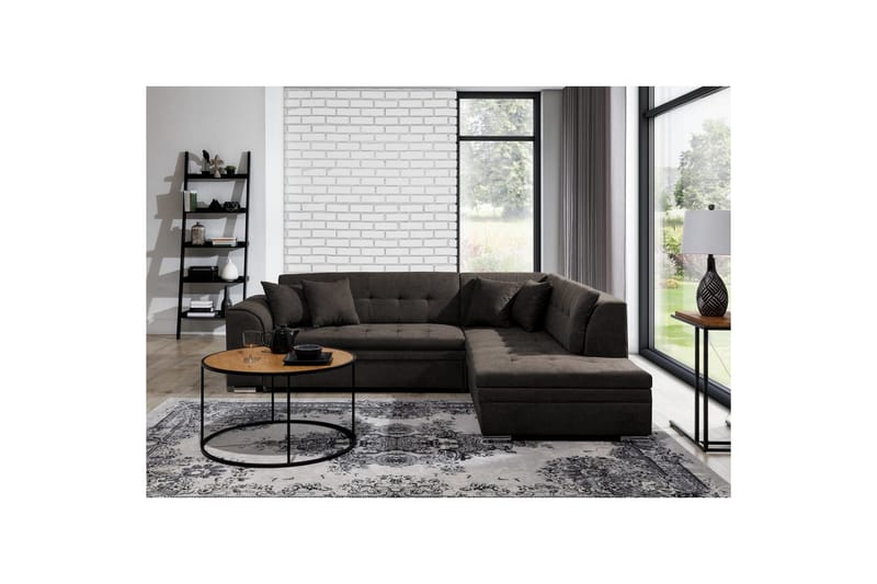 Hörnsoffa Eltap Pieretta 260x207x78 cm, Poco 5, Mörkgrå, Höger