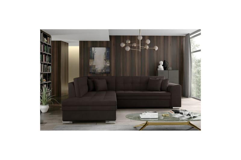 Hörnsoffa Eltap Pieretta 260x207x78 cm - Jasmine 29, Brun, Vänster - Möbler - Soffa - Bäddsoffa
