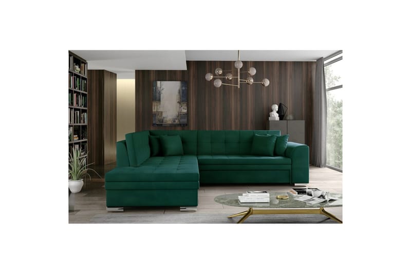 Hörnsoffa Eltap Pieretta 260x207x78 cm - Monolith 37, Grön, Vänster - Möbler - Soffa - Bäddsoffa