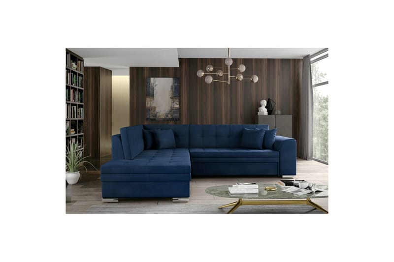 Hörnsoffa Eltap Pieretta 260x207x78 cm - Monolith 77, Blå, Vänster - Möbler - Soffa - Bäddsoffa