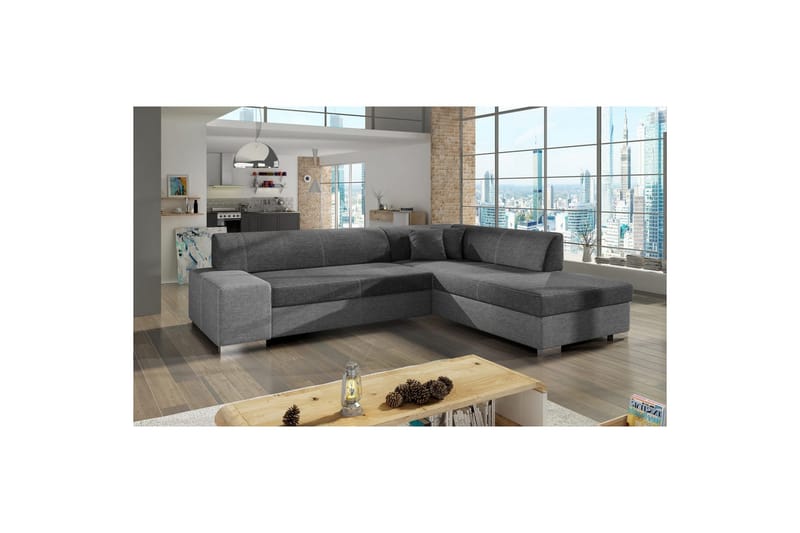 Hörnsoffa Eltap Porto 278x217x74 cm - Sawana 05, Sawana 21, Grå, Höger - Möbler - Soffa - Bäddsoffa