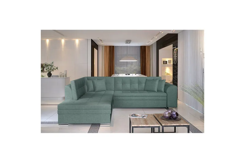 Hörnsoffa Eltap Pieretta 260x207x78 cm - Överdrag 70, Blå, Vänster - Möbler - Soffa - Bäddsoffa