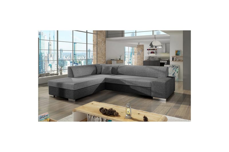 Hörnsoffa Eltap Porto 278x217x74 cm - Sawana 21, Sawana 05, Grå, Vänster - Möbler - Soffa - Bäddsoffa