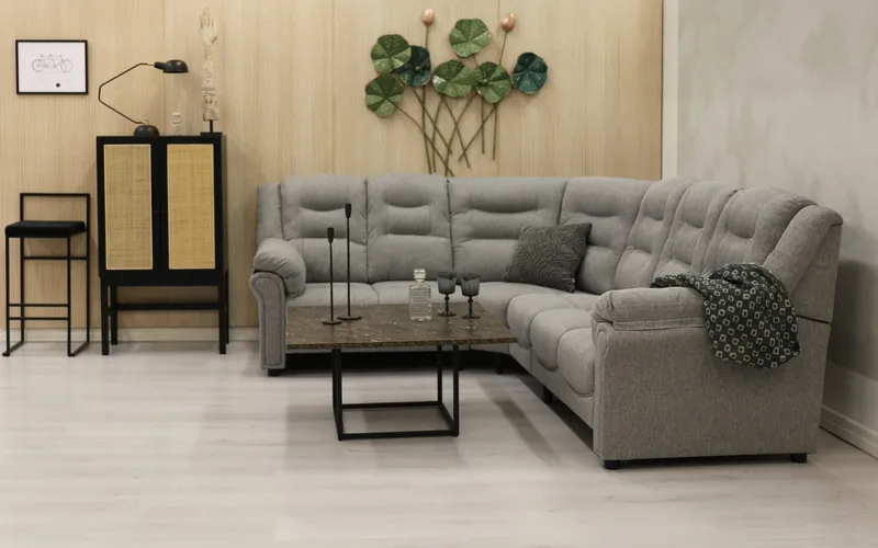 Hörnsoffa grå 5-sits - Peking - Grå - Möbler - Soffa - Hörnsoffa