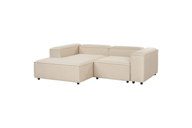 Hörnsoffa (H) med fotpall Ardal Beige/svart - Beige/svart - Möbler - Soffa - Soffgrupp