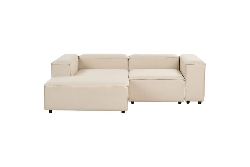 Hörnsoffa (H) med fotpall Ardal Beige/svart - Beige/svart - Möbler - Soffa - Soffgrupp