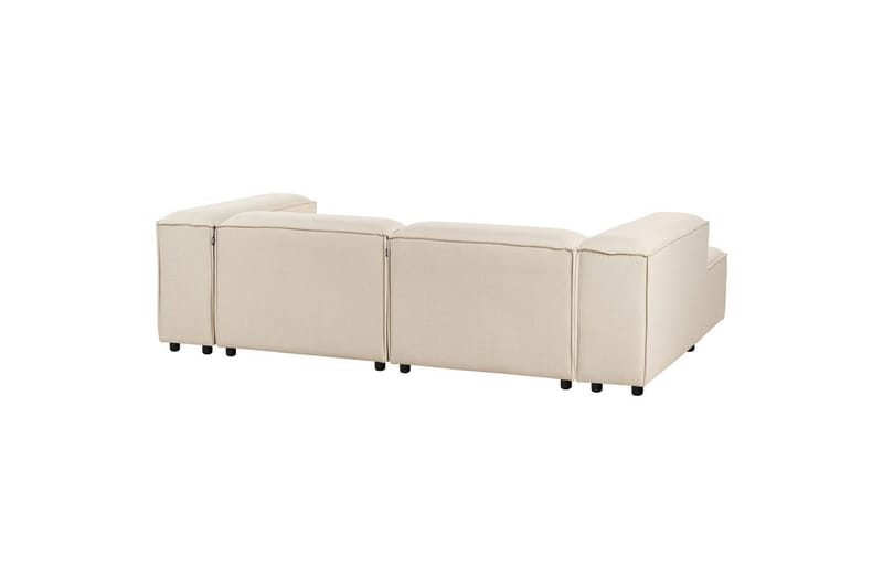 Hörnsoffa (H) med fotpall Ardal Beige/svart - Beige/svart - Möbler - Soffa - Soffgrupp
